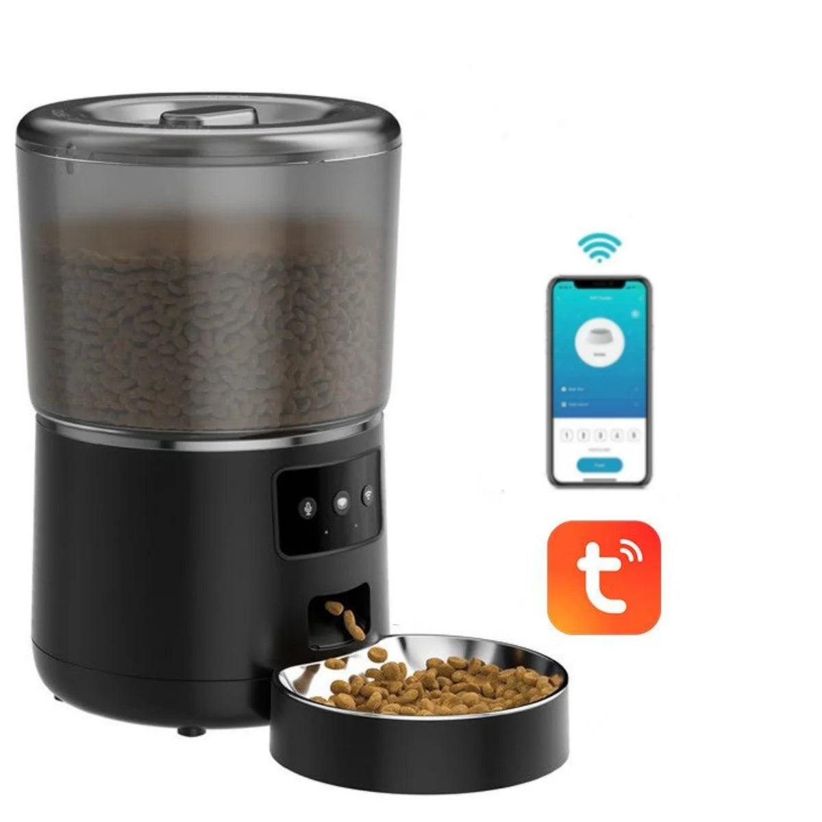 Automatic Smart Pet Feeder for cats dogs.  Customize healthy dry food.