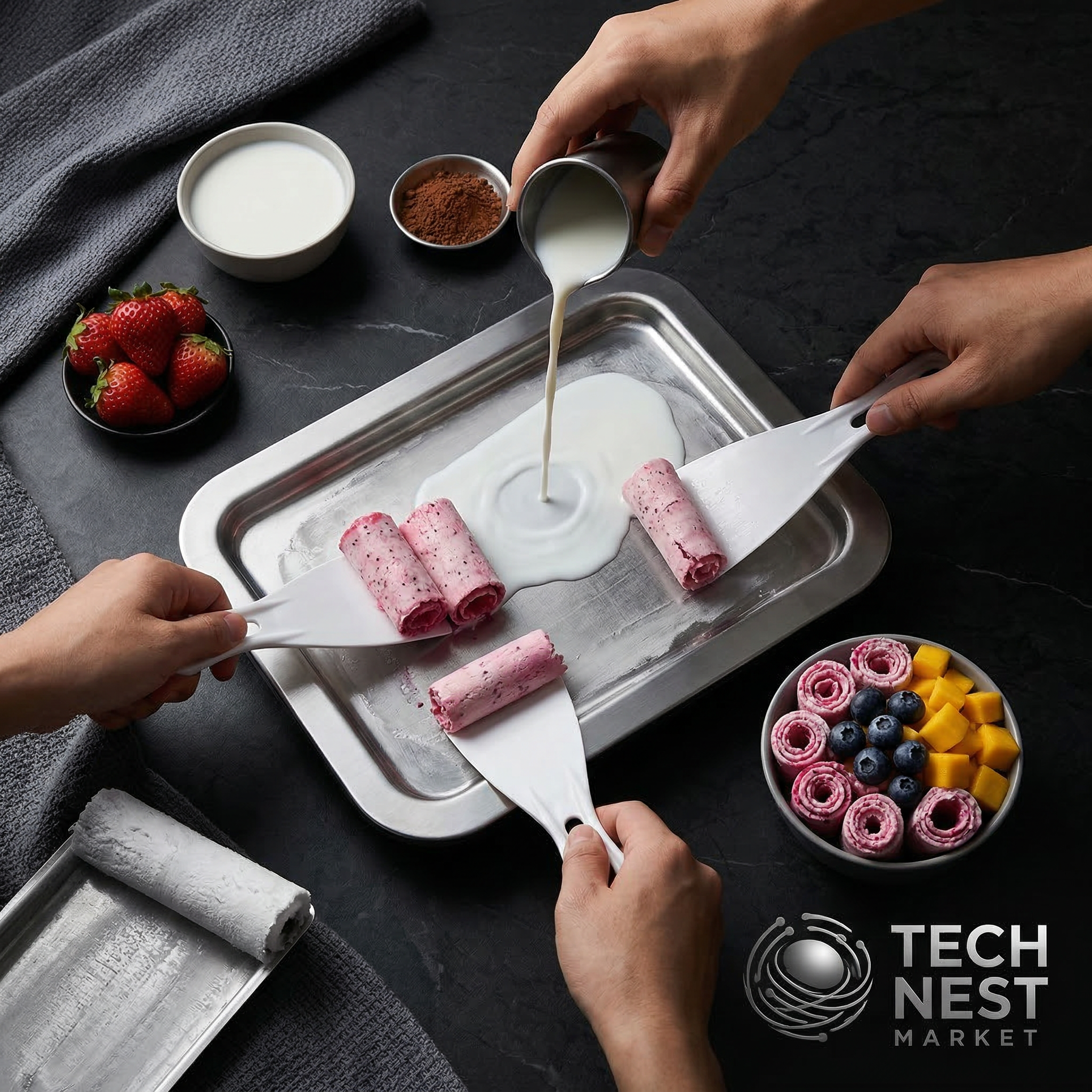 Ice Cream Maker Cold Roller Pan Plate.
