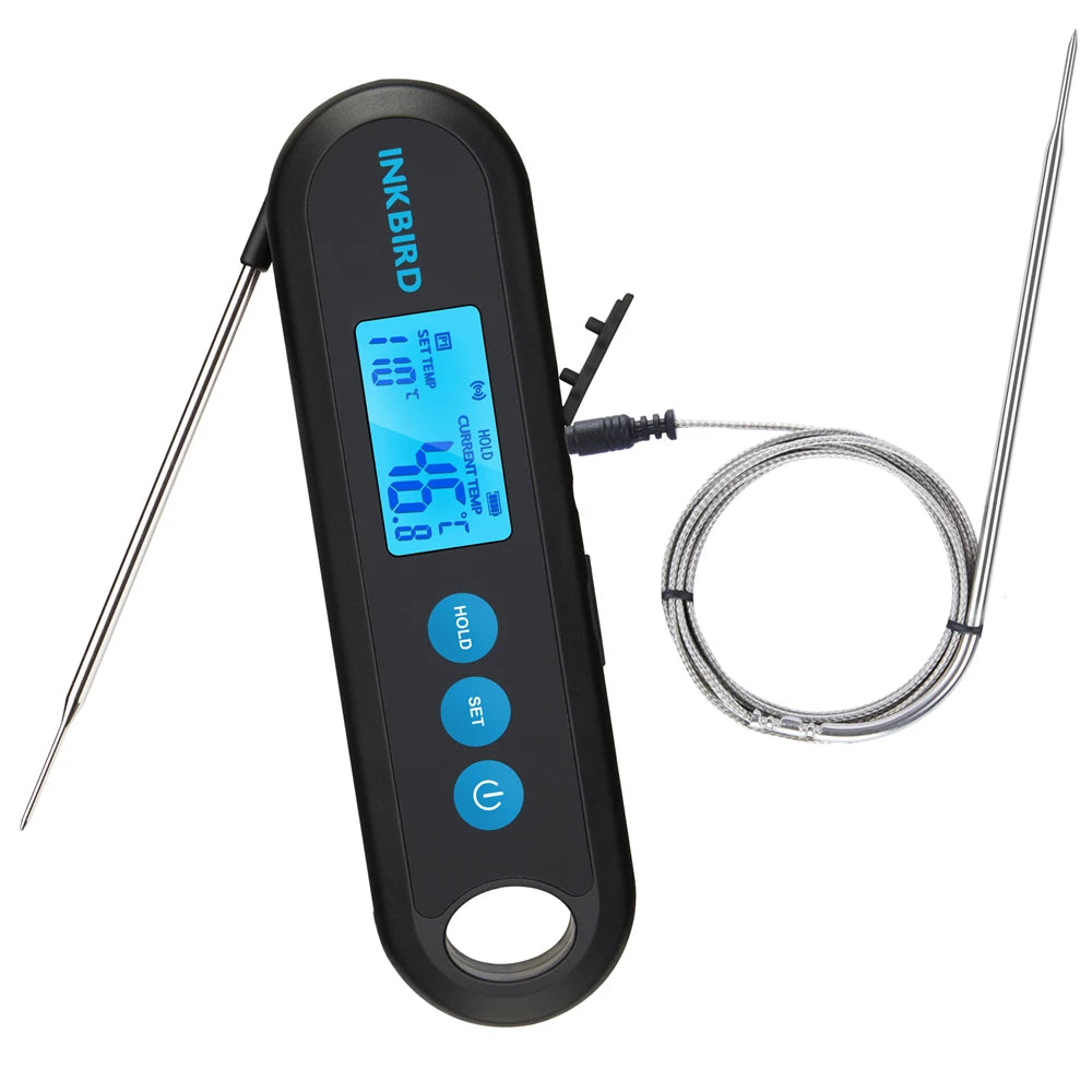Digital Meat Thermometer With 2 External Probes, Backlight Display 2 Sec Instant Readout Bluetooth Rechargeable