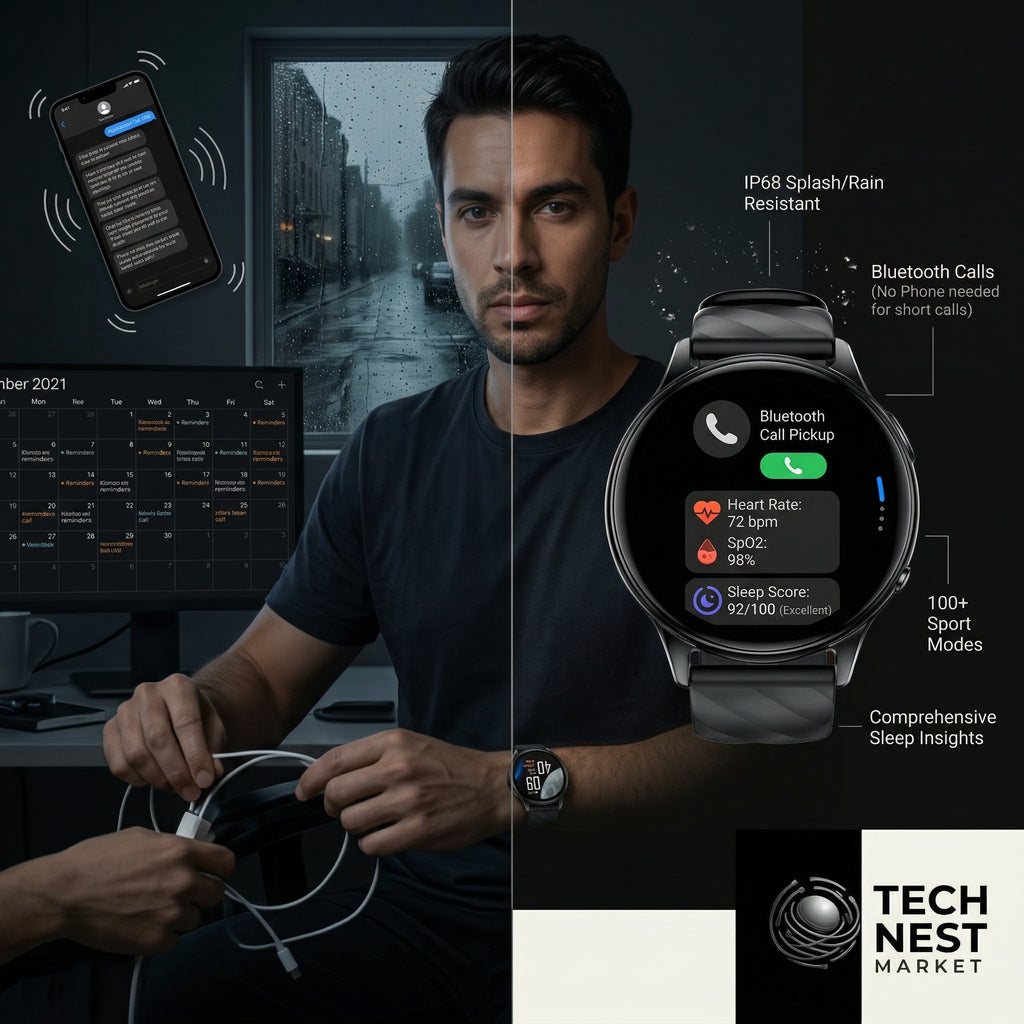 Smartwatch liveness detection IP68 Waterproof Bluetooth Call 100+ Sport modes Health Sleep minitor