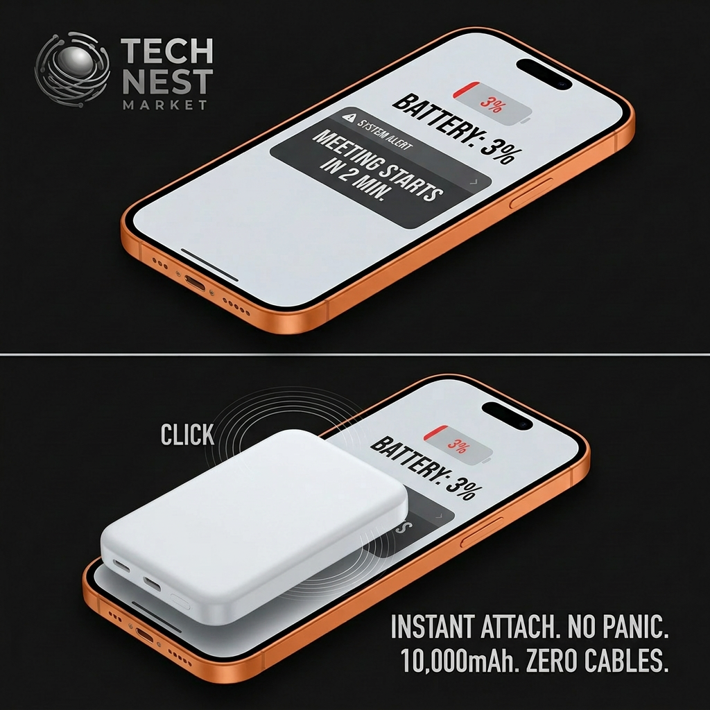 10000mAh: 15W Magsafe Fast Charging Power Bank