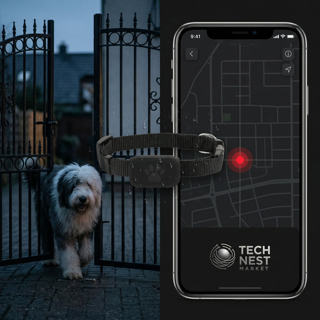 Pet GPS Tracker with Adjustable Collar for Dogs & Cats