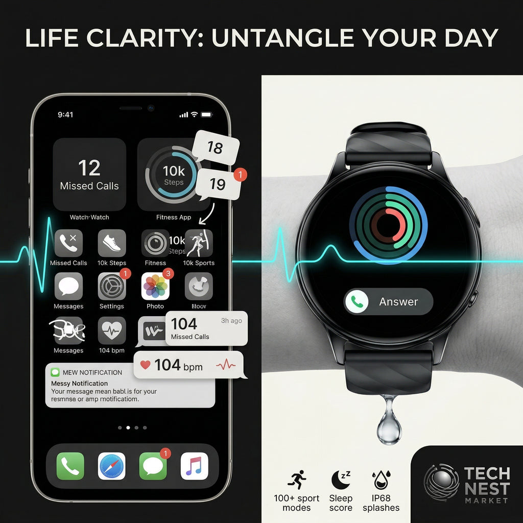 Smartwatch liveness detection IP68 Waterproof Bluetooth Call 100+ Sport modes Health Sleep minitor