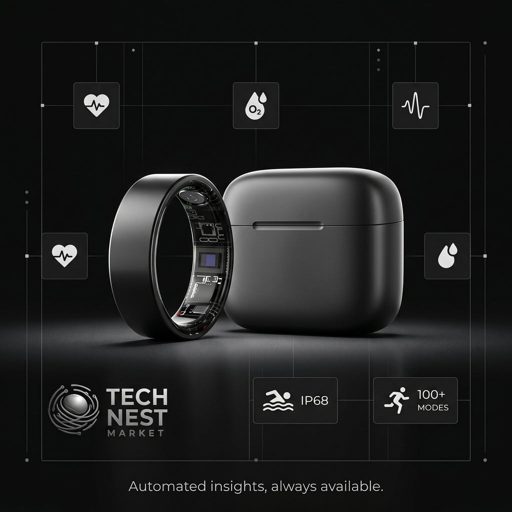 Smart Ring with Charging Case, for Men and Woman, Waterproof,  for Android / IOS.