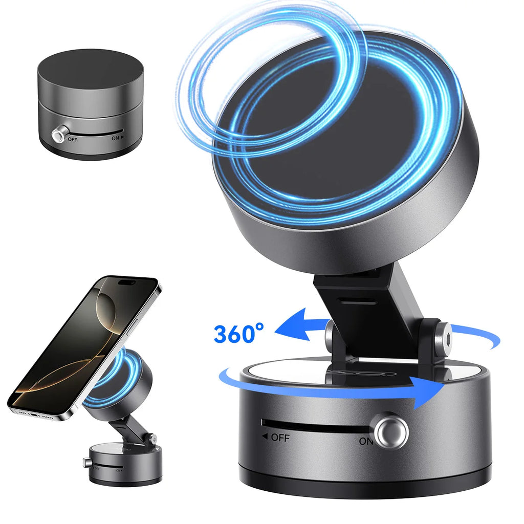 Mini 360° Vacuum Double Side Magnetic Suction Cup Holder Foldable Phone Bracket.
