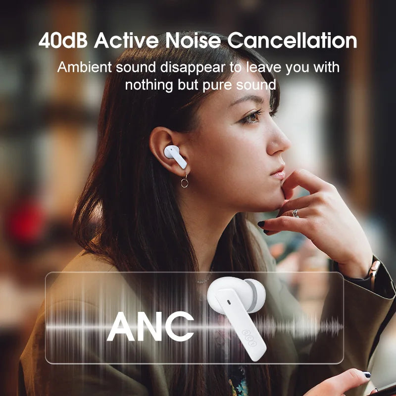 Earbuds 40dB Noise Cancelling,  Bluetooth.