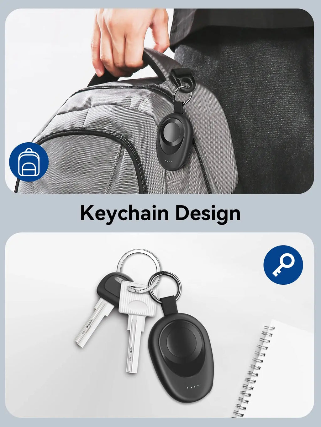Portable Power Bank Charger for Apple Watch Keychain.