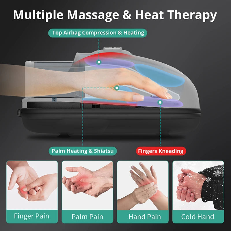Wireless Electric Hand Massager with Air Compression and heat.