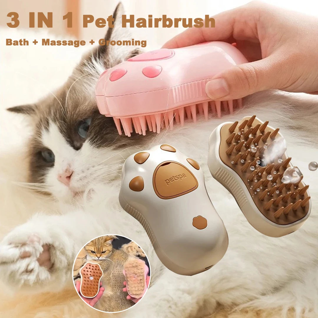 3 in 1 Pet  Steam Brush Comb Cat and Dog,  Hair Brushes Massage , Pet Grooming