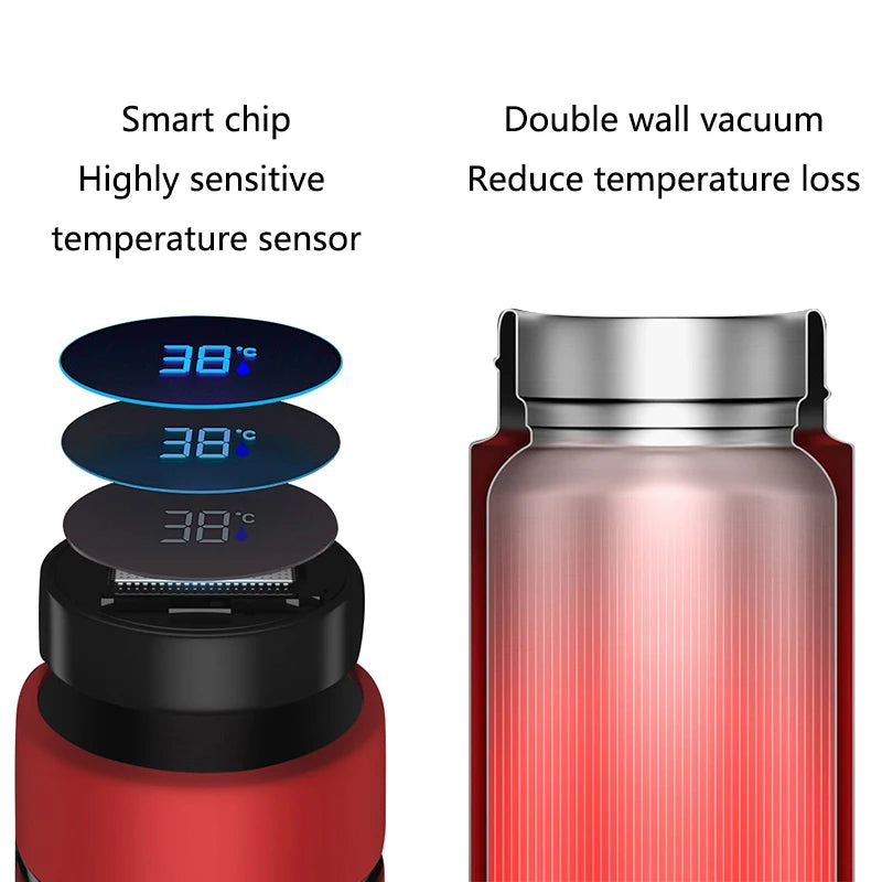 Smart Digital Water Bottle Keeps Cold And Heat, Thermal Bottle Stainless Steel