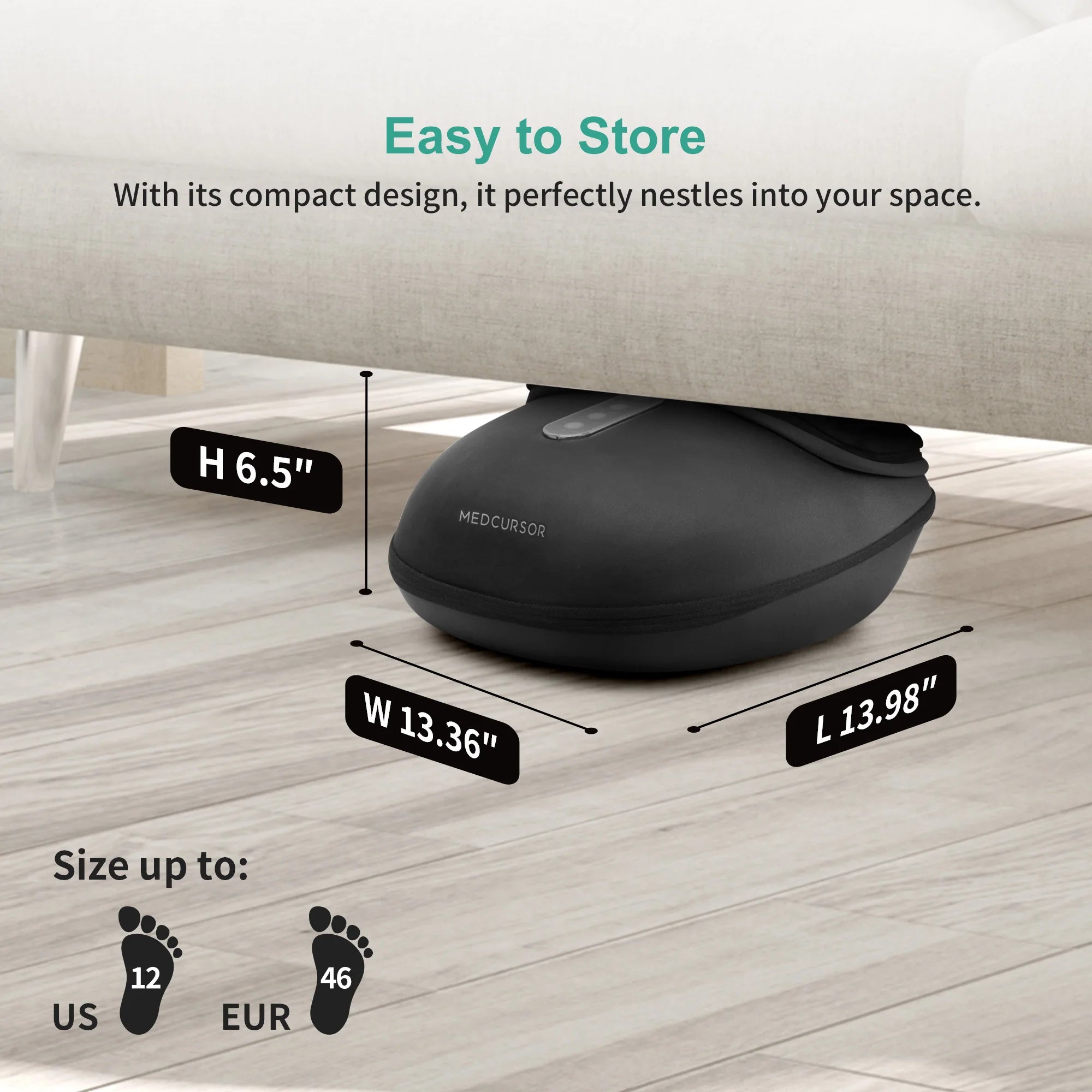 Foot Massager with Heating Therapy. Deep Kneading Roller for Pain Relief.