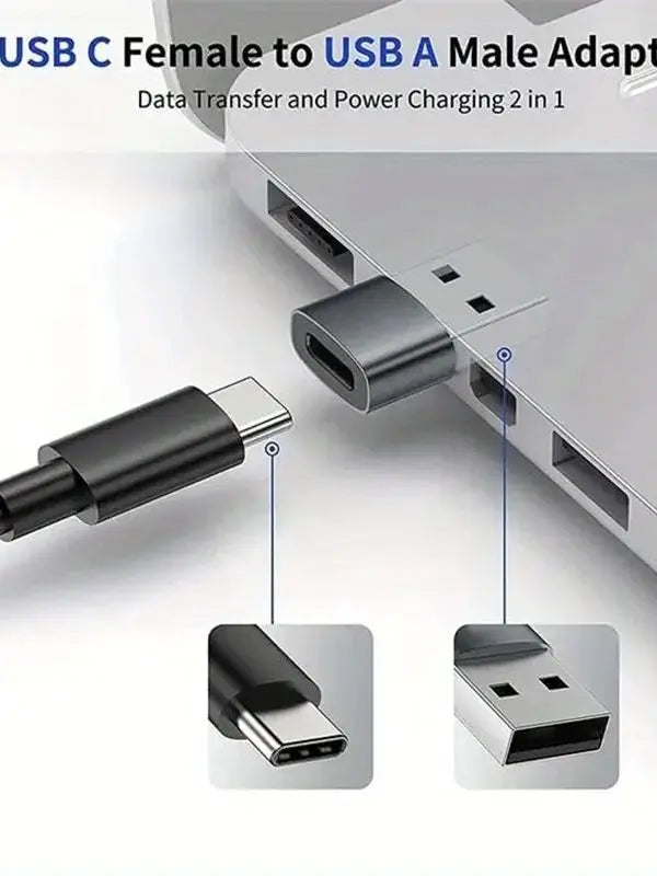 3-Pack USB to USB C Adapter, USB C Female to USB Male Super Fast Charging