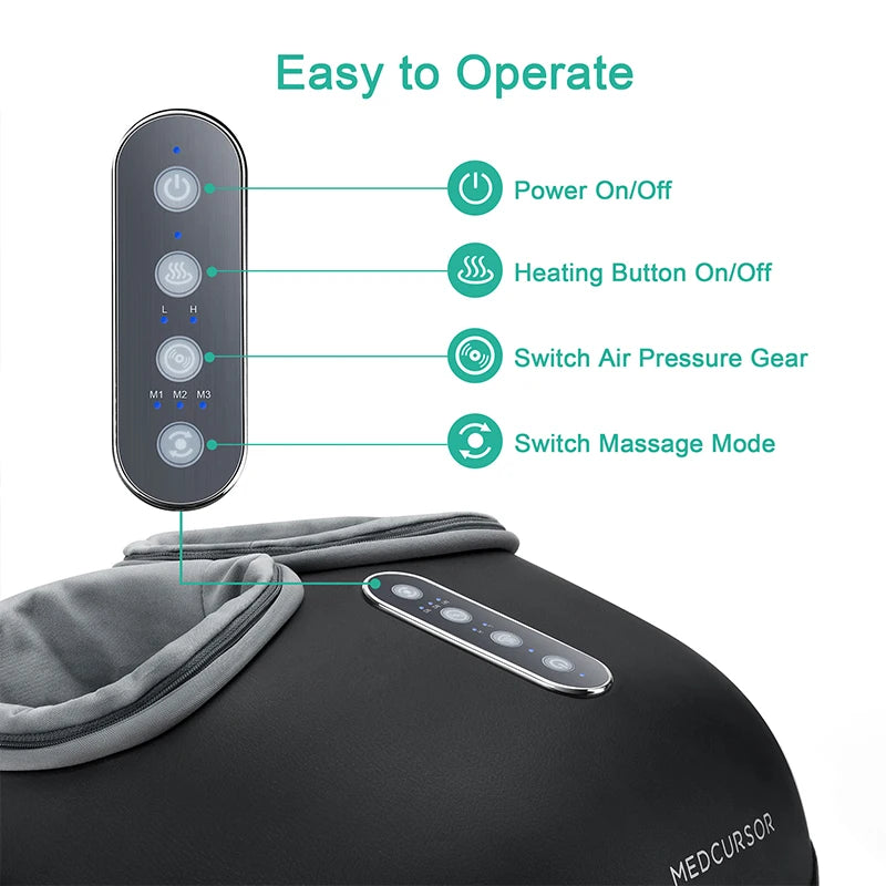 Foot Massager with Heating Therapy. Deep Kneading Roller for Pain Relief.