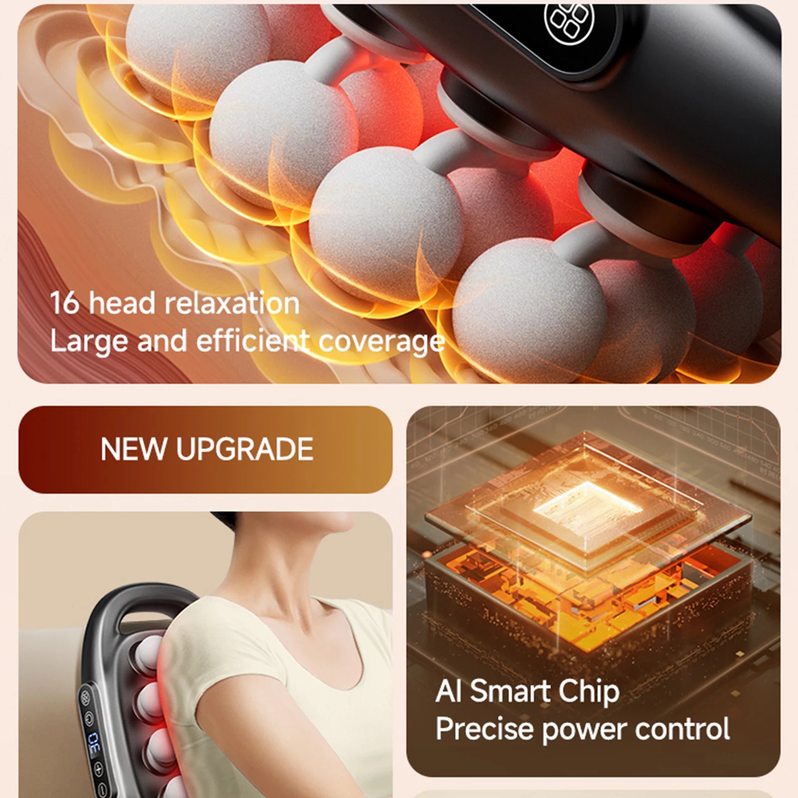 Deep Tissue Massage Gun, Full Body Electric Muscle Massager .