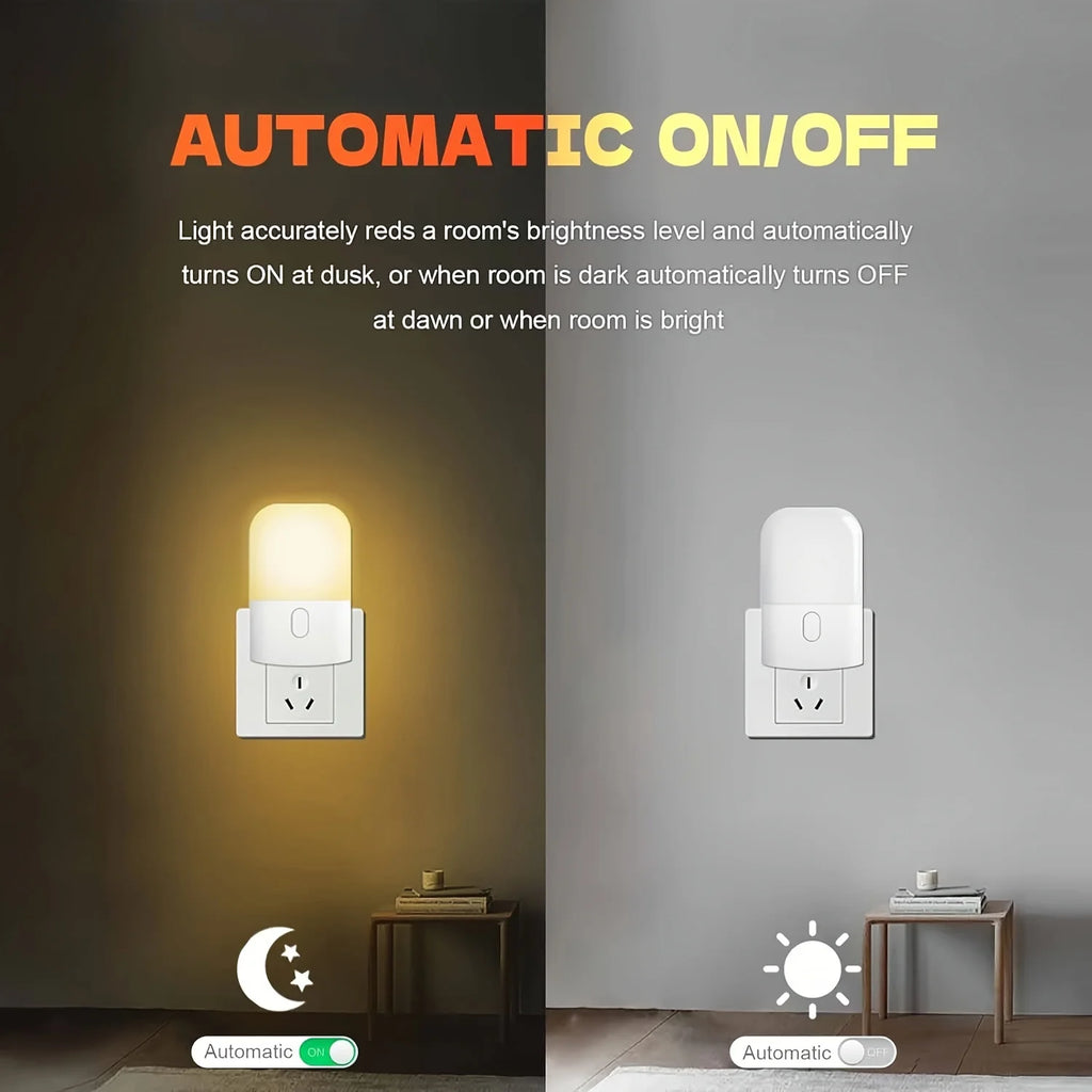 Smart LED Night Light, Plug-In Wall Sconce.