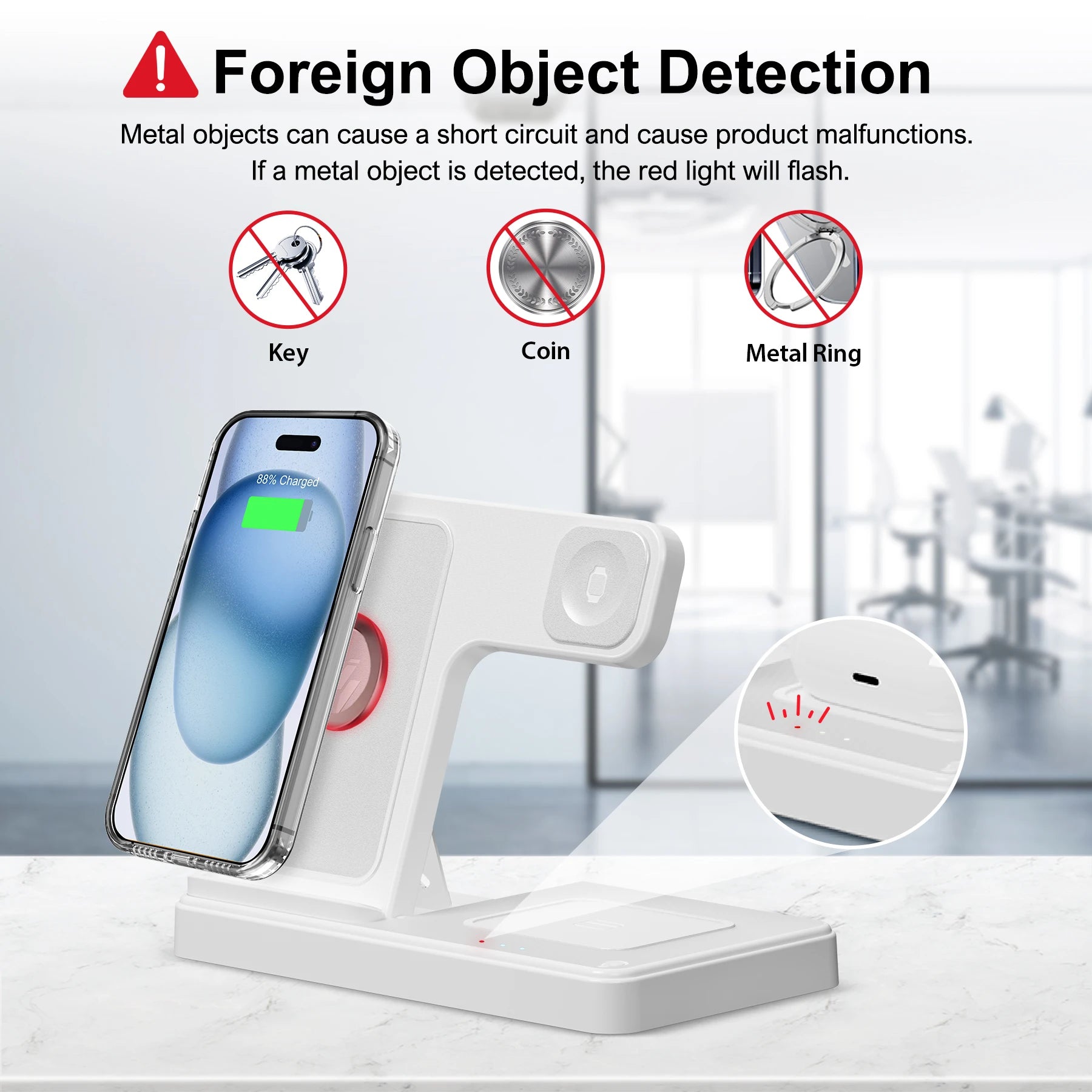 3 In 1 Fast Charging Dock Station  for iPhone, Apple Watch,  Airpods.