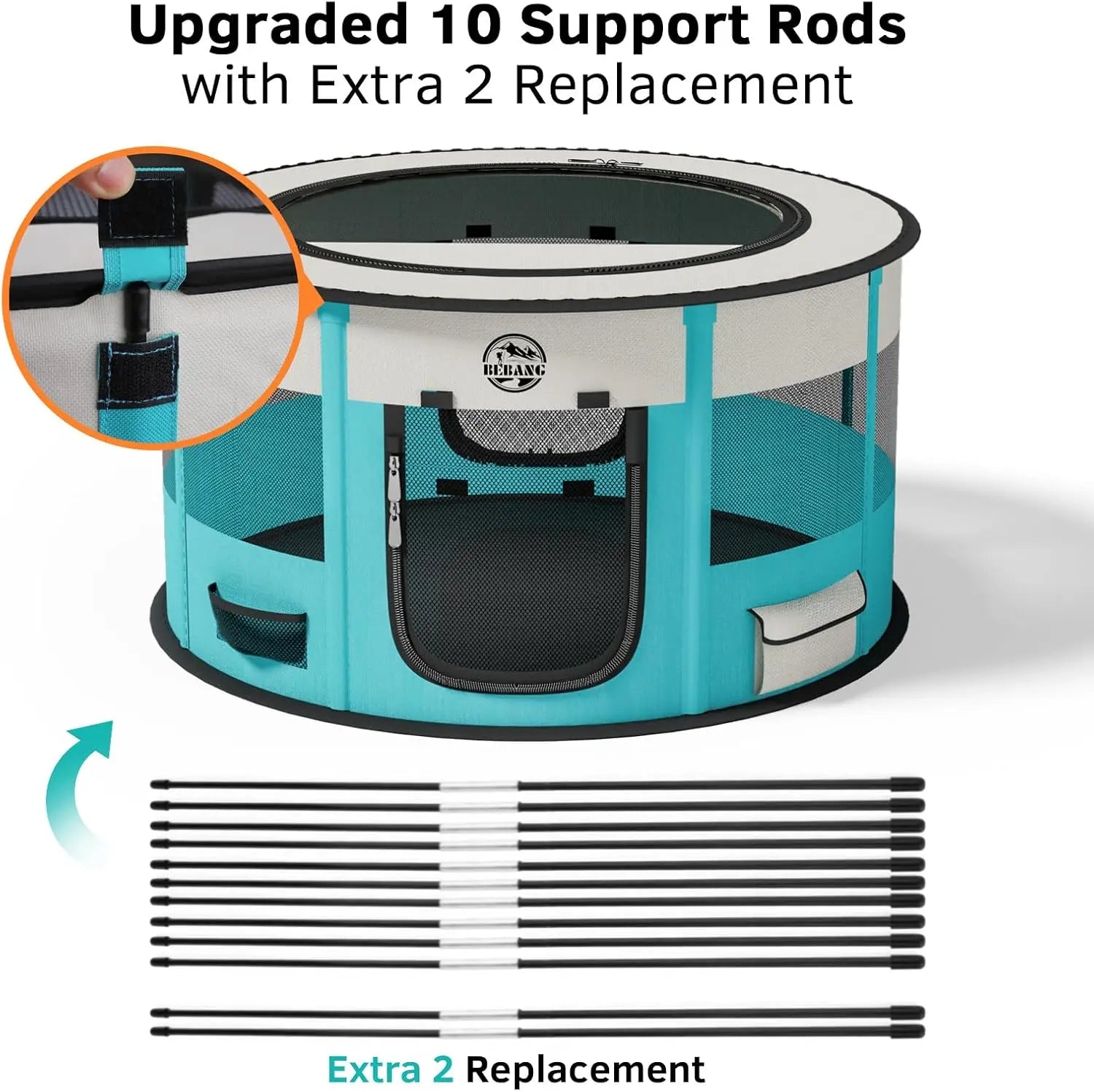 Large Foldable Pet Playpen Indoor Outdoor Exercise Pen with Carrying Case