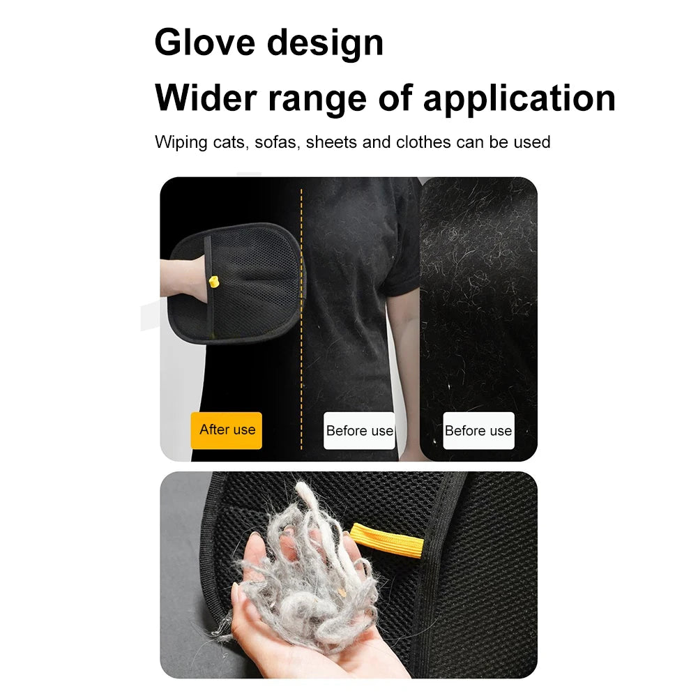 Pet Brush Gloves Double Sided Pet Hair Remover Mitt - 2 pcs