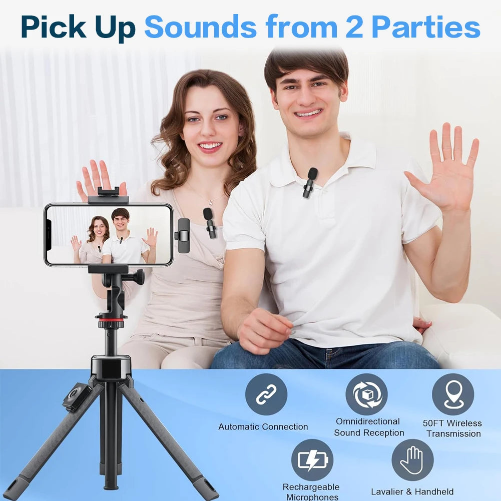 Wireless Microphone Audio Recording for iPhone Android Live