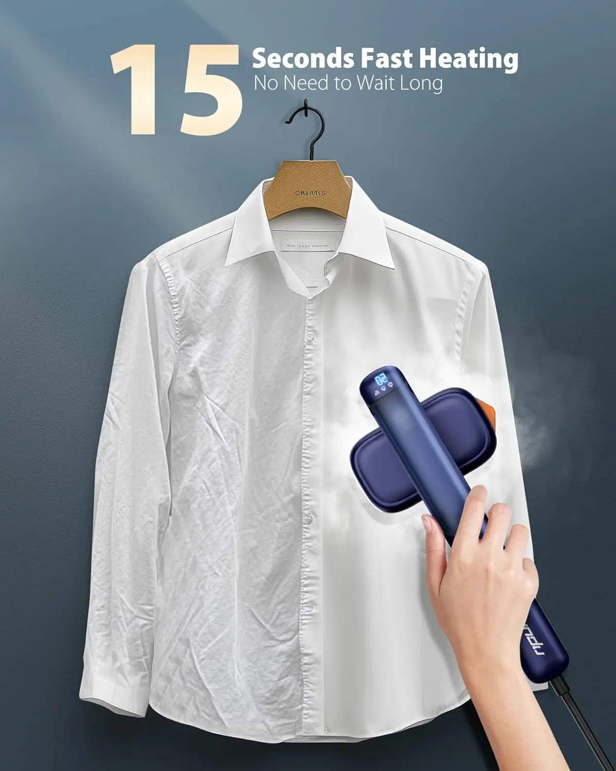 Steamer Iron for Clothes, Portable 2 In 1 Travel Handheld Garment Steamer,20 Minutes of Continuous Steam,100ml Water Tank