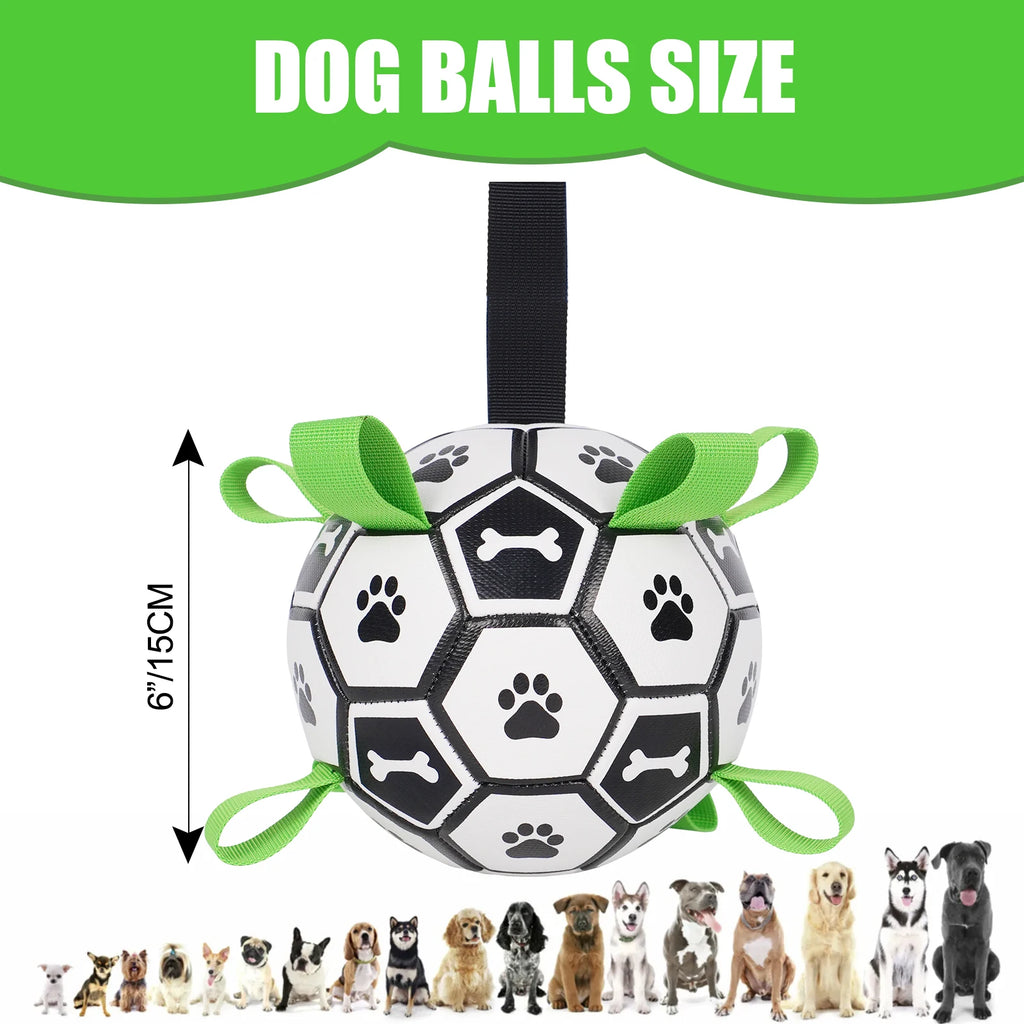 Dog Toy Soccer Ball with Straps