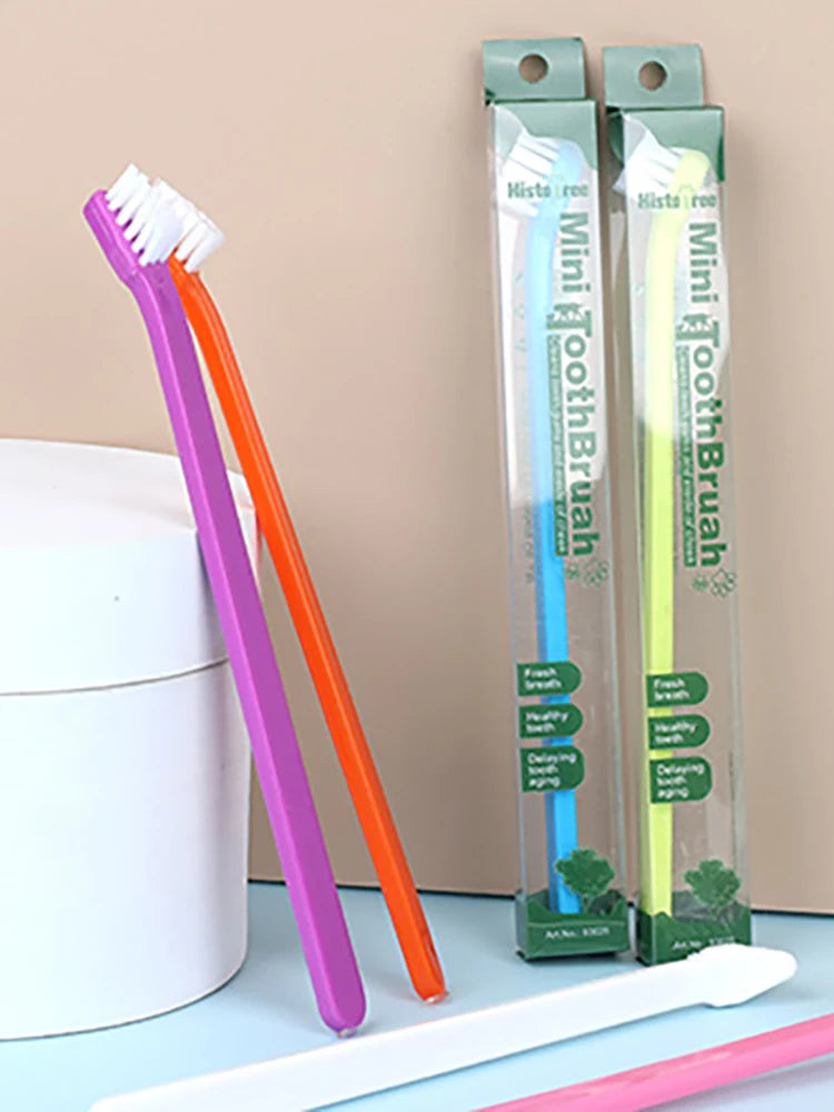 Vet Recommended Dog Toothbrush - Micro Head Teeth Cleaning Tool for Small Mouth Dogs Cats, 360° Gum Care Pet Dental Kit