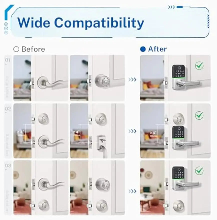 Smart Keypad Door Lock with Handle,  Keyless Entry.
