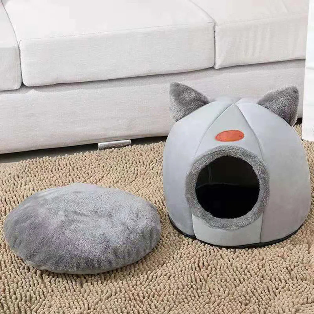 Cat bed House - Non-Slip Semi-Closed cozy Nest