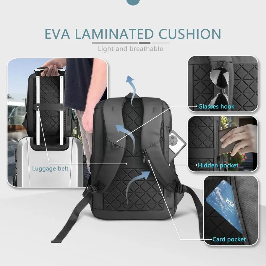 Laptop Backpack for Men with USB Charging Port WaterResistant for 15.6 Inch Computer Bag Durable HighTech Daypack Casual Backpac