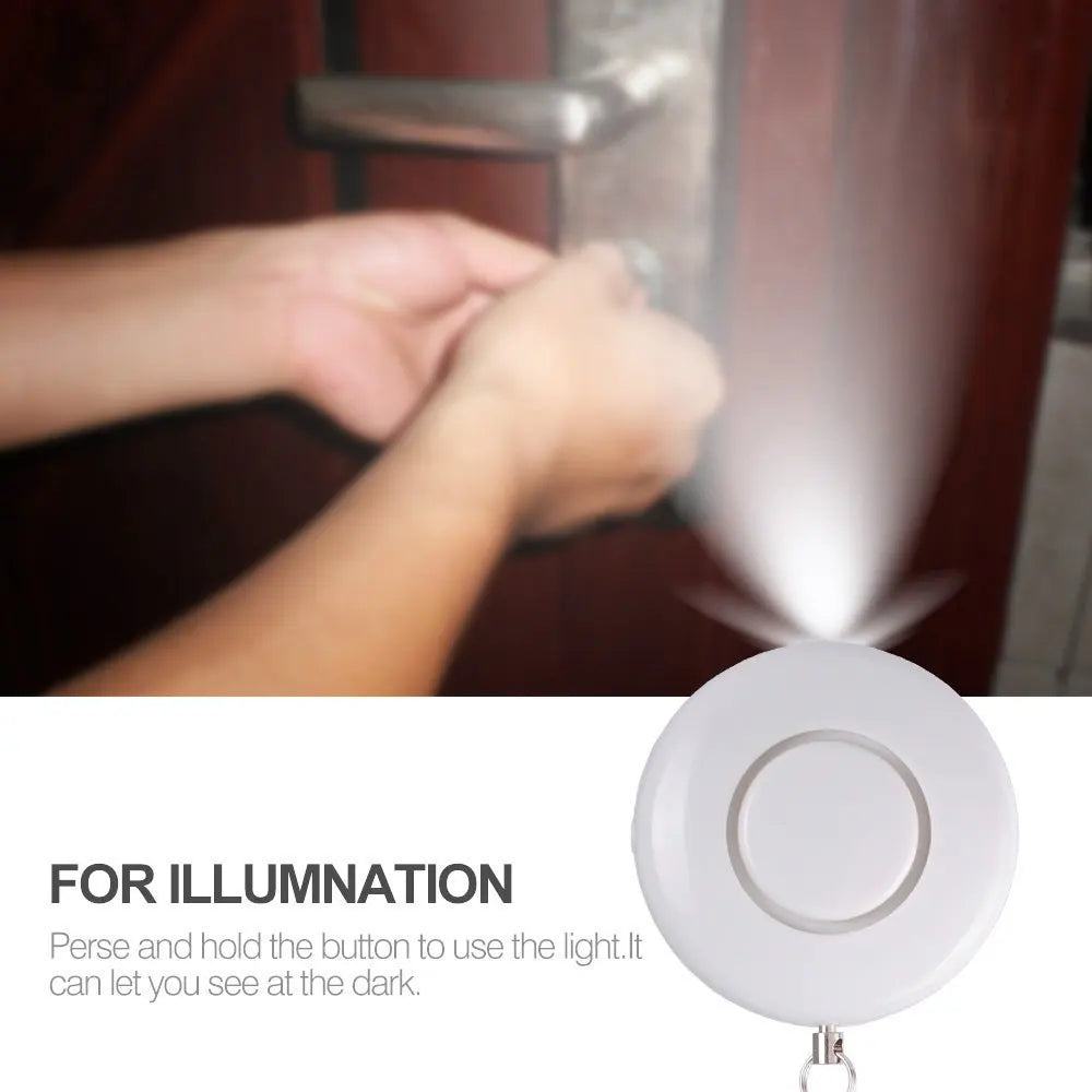 Portable Self-Defense Alert Siren Keychain With LED light.