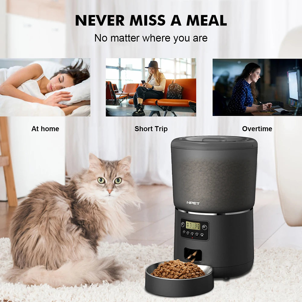 Automatic Smart Pet Feeder for cats dogs.  Customize healthy dry food.