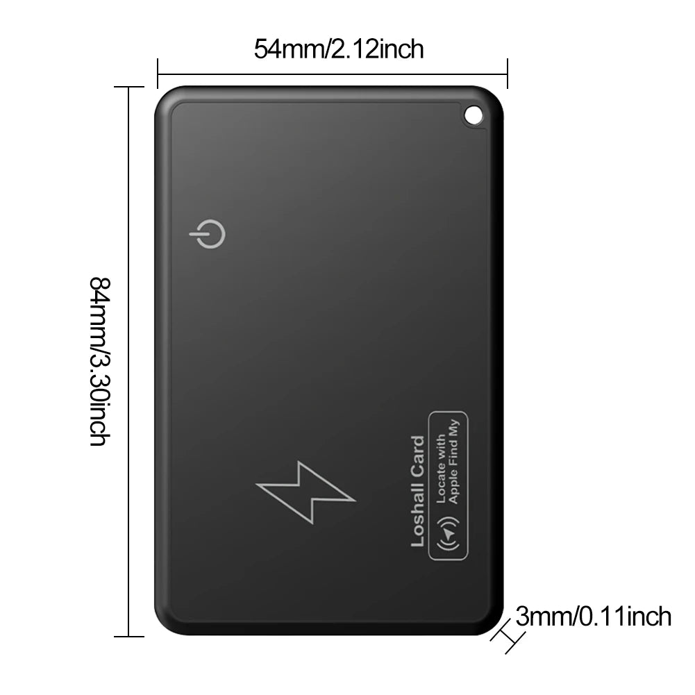 Wallet Smart Tracker Card, works with Apple Find My App.