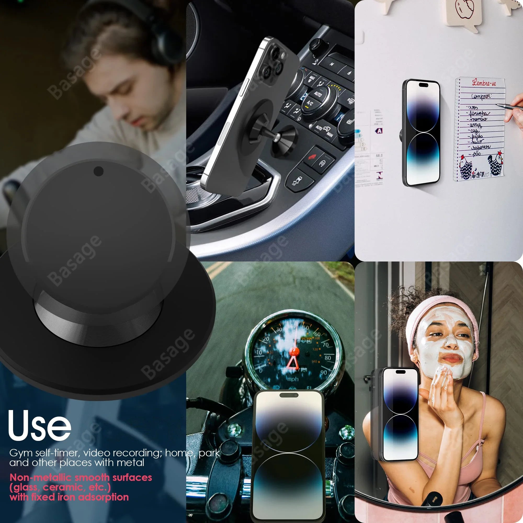 Magnetic  Double-sided  Phone holder. Ideal for Gym Machines.