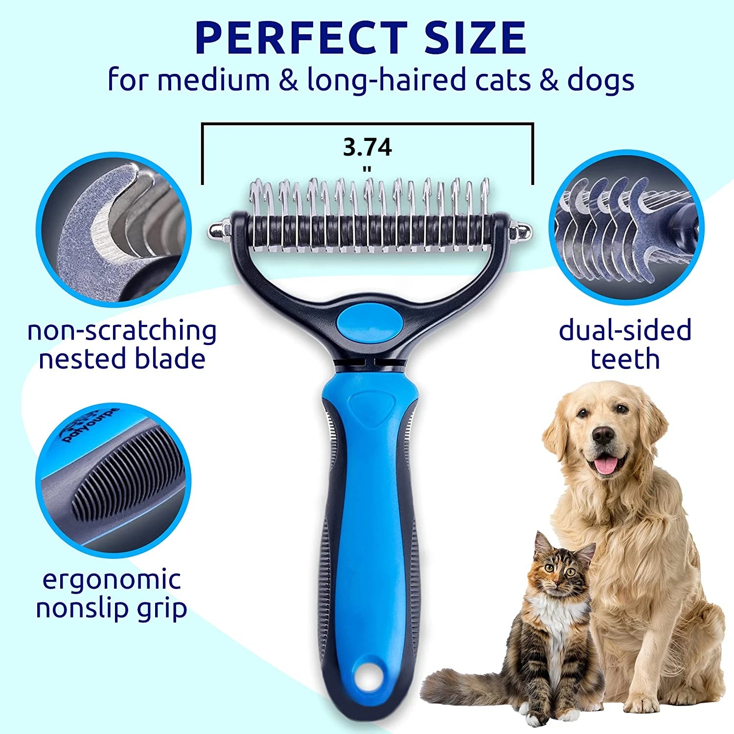 Pet Shedding Brush for Dogs & Cats
