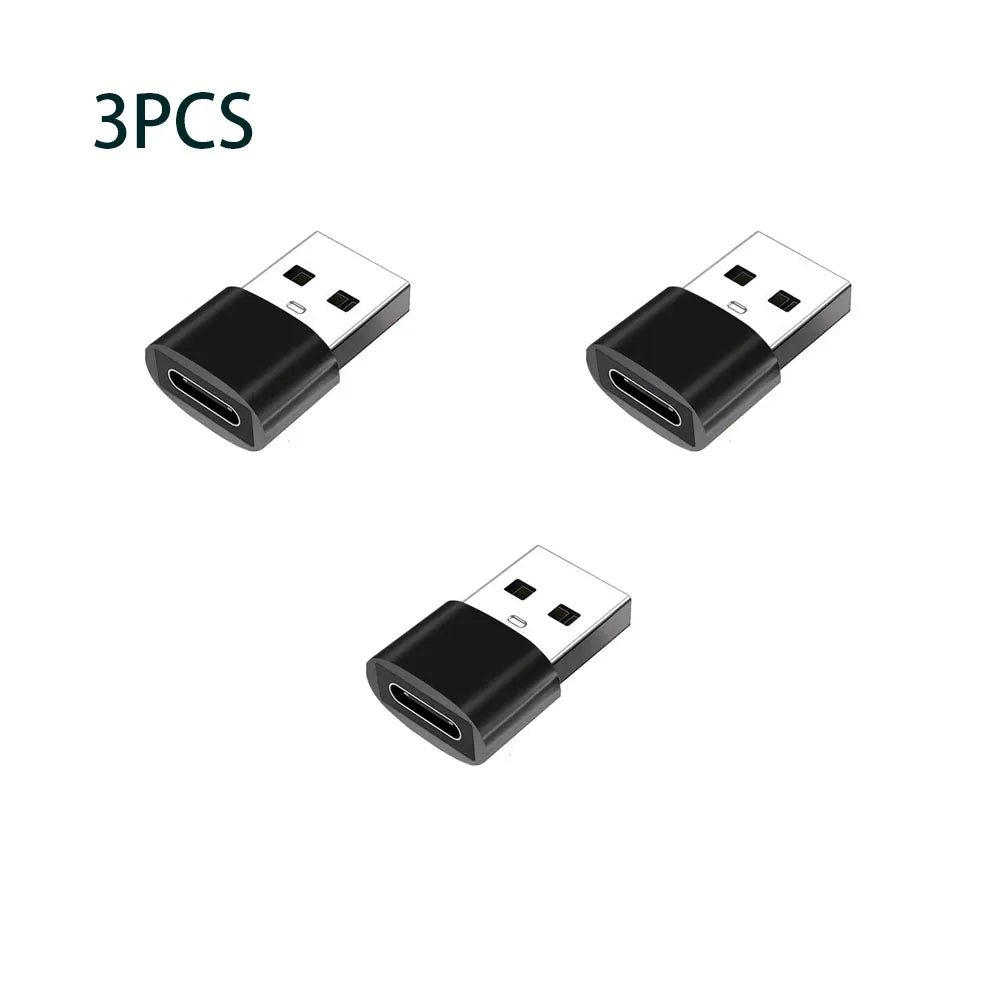 3-Pack USB to USB C Adapter, USB C Female to USB Male Super Fast Charging