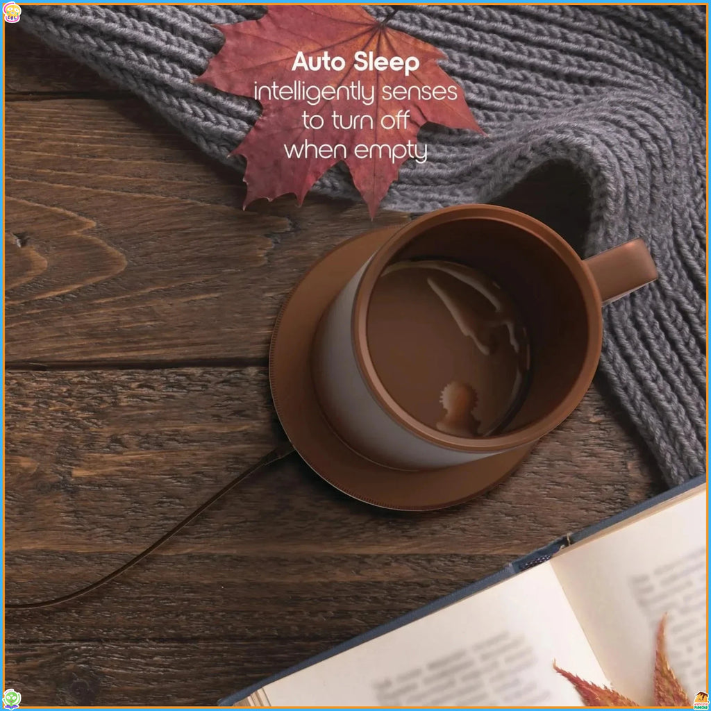 Stainless Steel Self-Heating Coffee Mug with Lid, 12oz