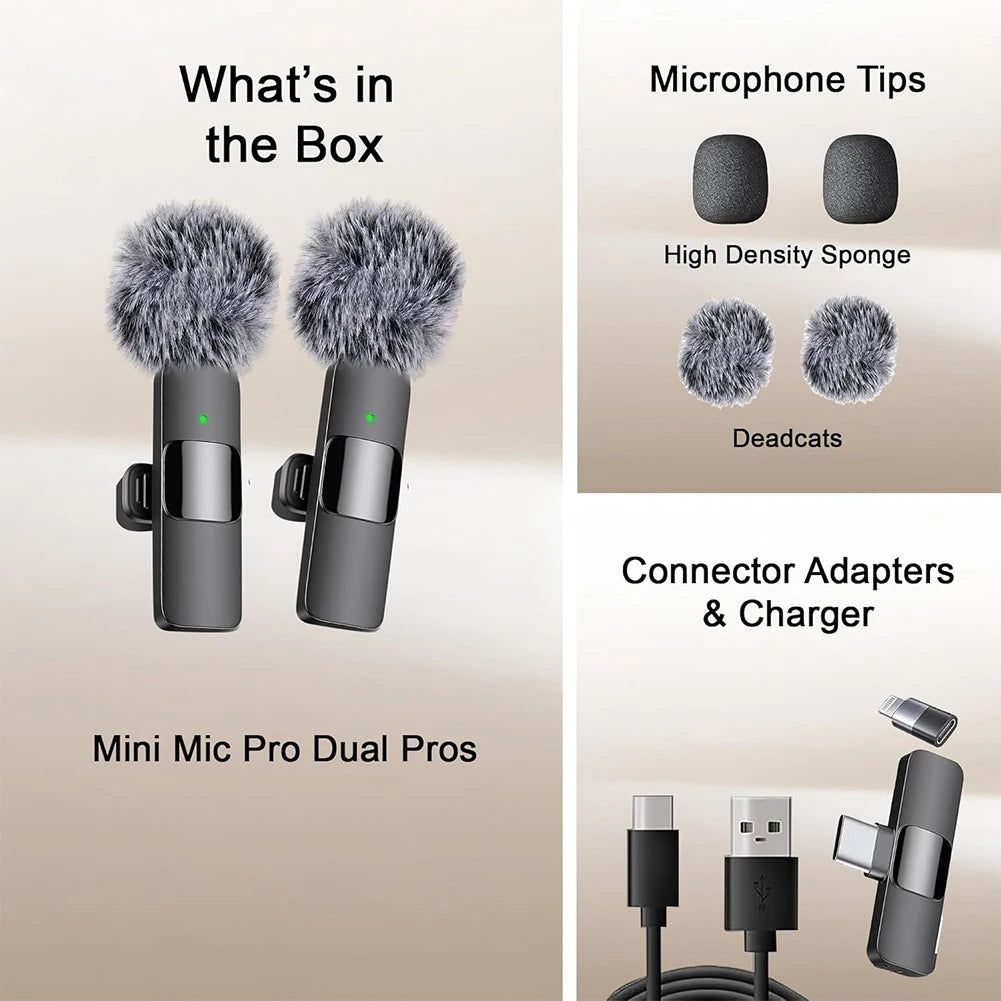 Wireless Microphone Audio Recording for iPhone Android Live