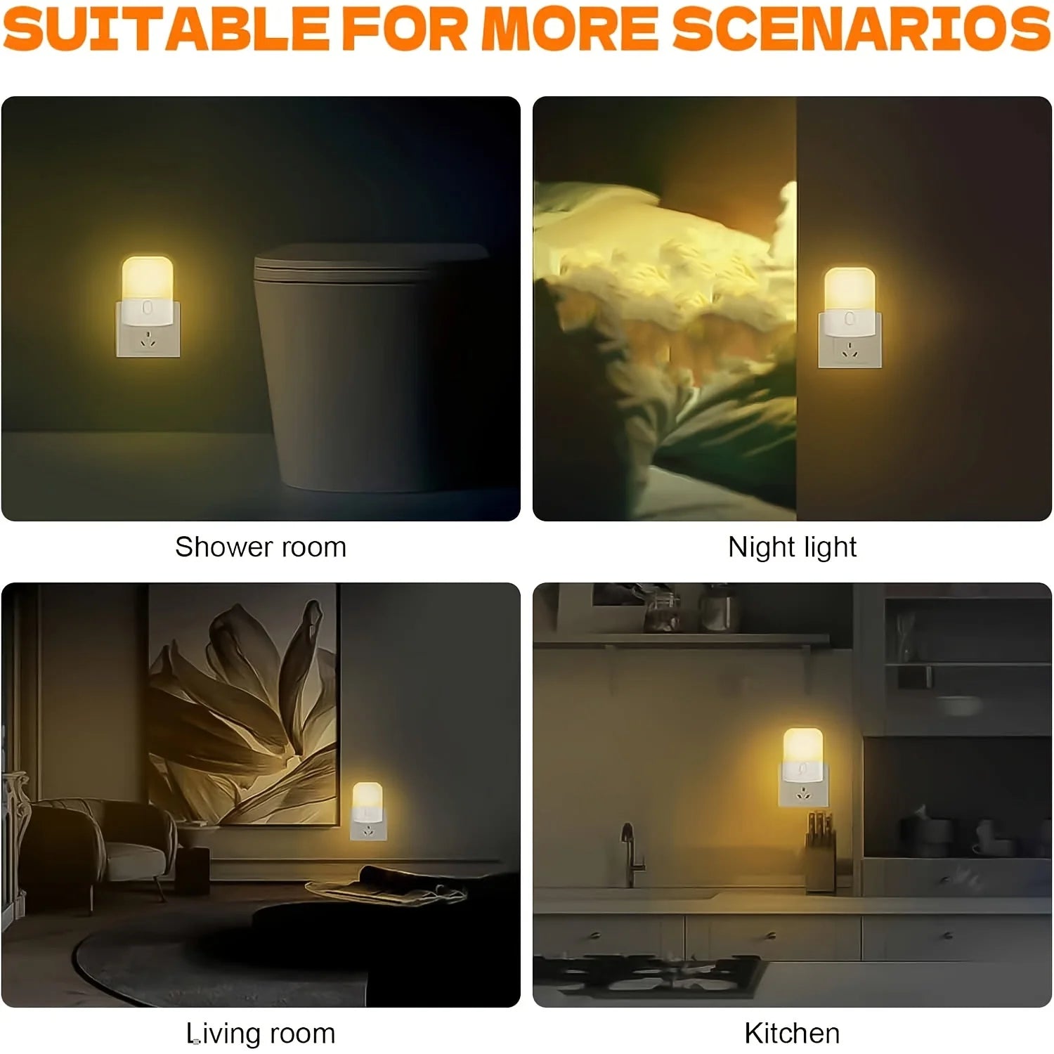 Smart LED Night Light, Plug-In Wall Sconce.