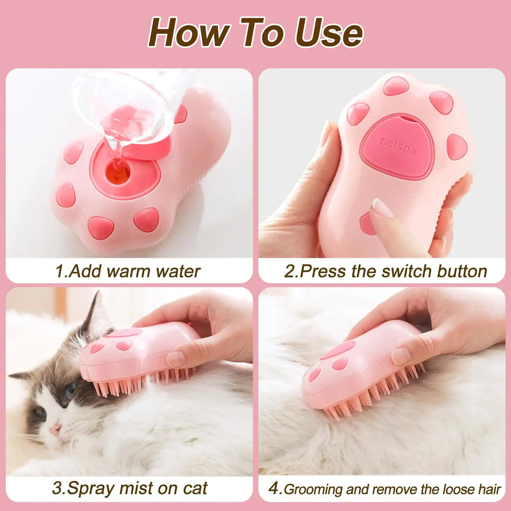 3 in 1 Pet  Steam Brush Comb Cat and Dog,  Hair Brushes Massage , Pet Grooming