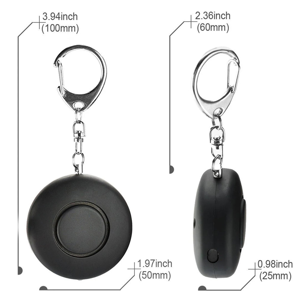 Portable Self-Defense Alert Siren Keychain With LED light.