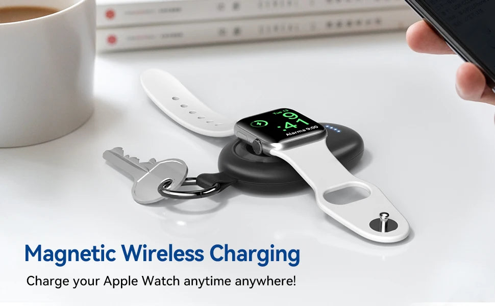 Portable Power Bank Charger for Apple Watch Keychain.