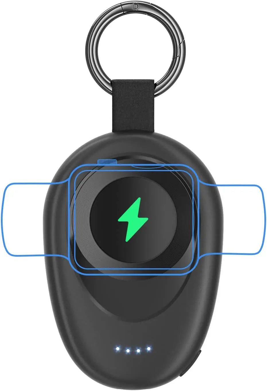 Portable Power Bank Charger for Apple Watch Keychain.