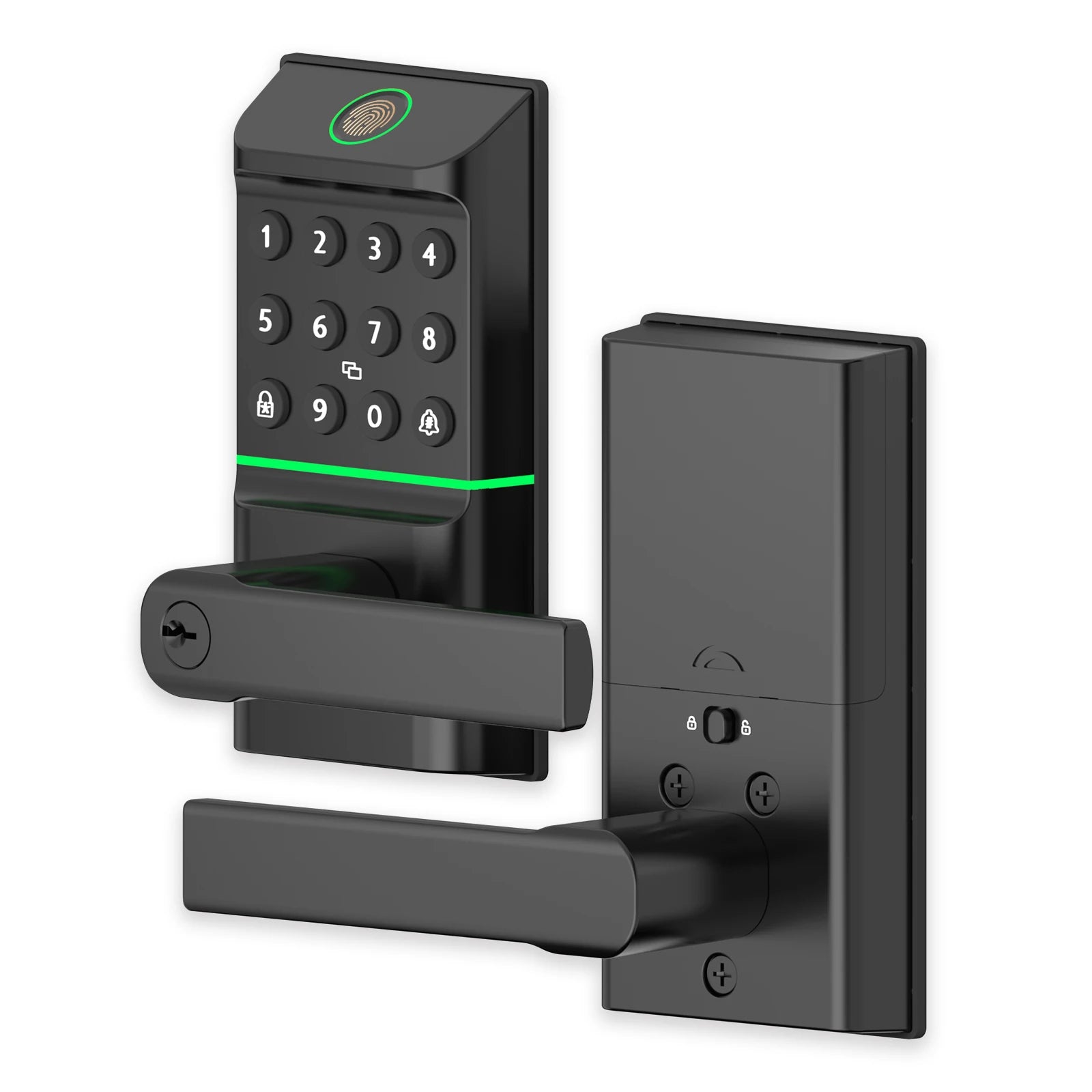Smart Door Lock with Fingerprint,  App Control, Passcode Unlock, Touchscreen Keypad with handle
