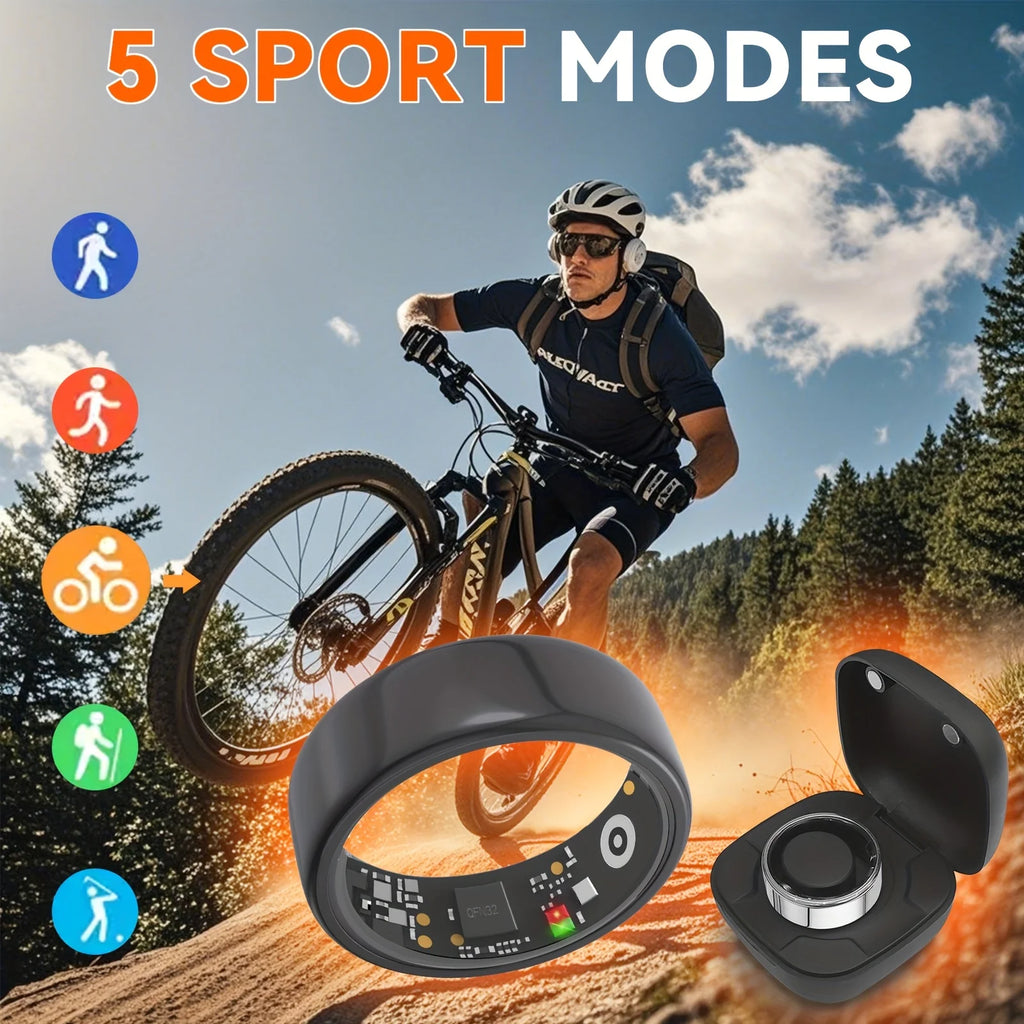 Smart Ring with Charging Case, for Men and Woman, Waterproof,  for Android / IOS.