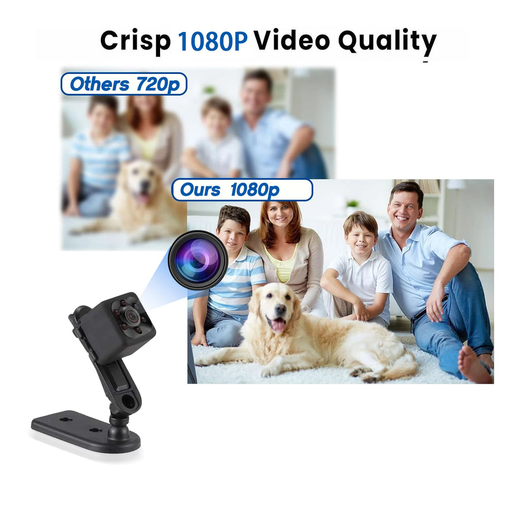Mini Camera 1080P, Full HD with Night Vision, Motion Activation for Indoor / Outdoor