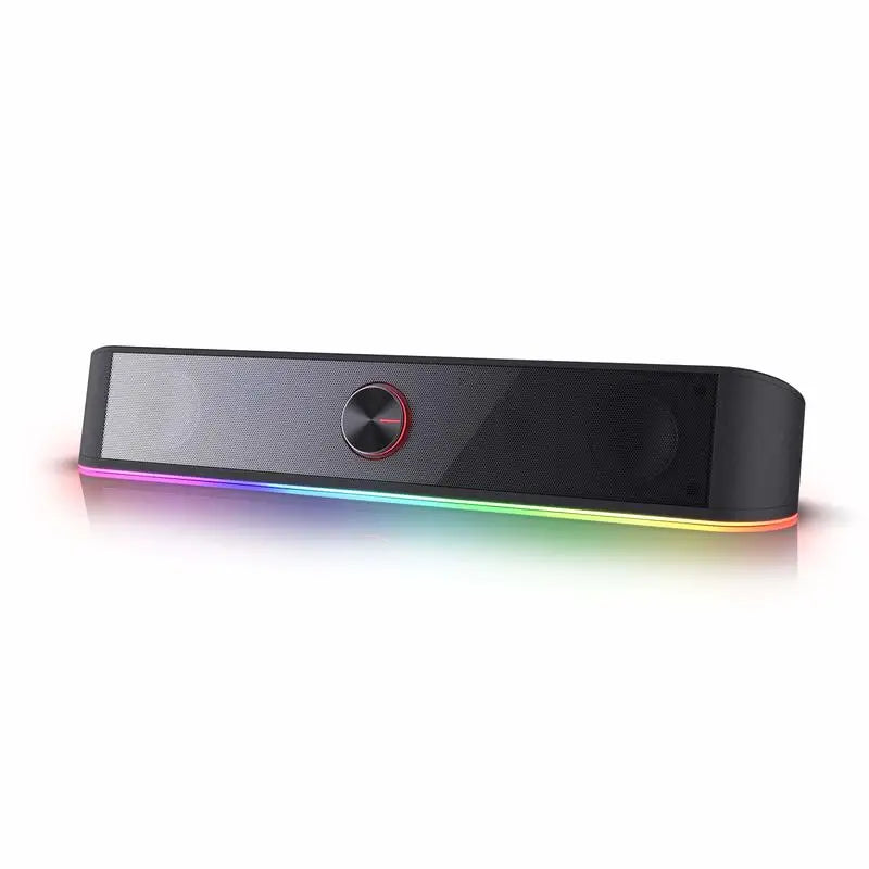 Desktop Soundbar, 2.0 Channel Computer Speaker with Dynamic Lighting Bar Audio-Light Sync/Display