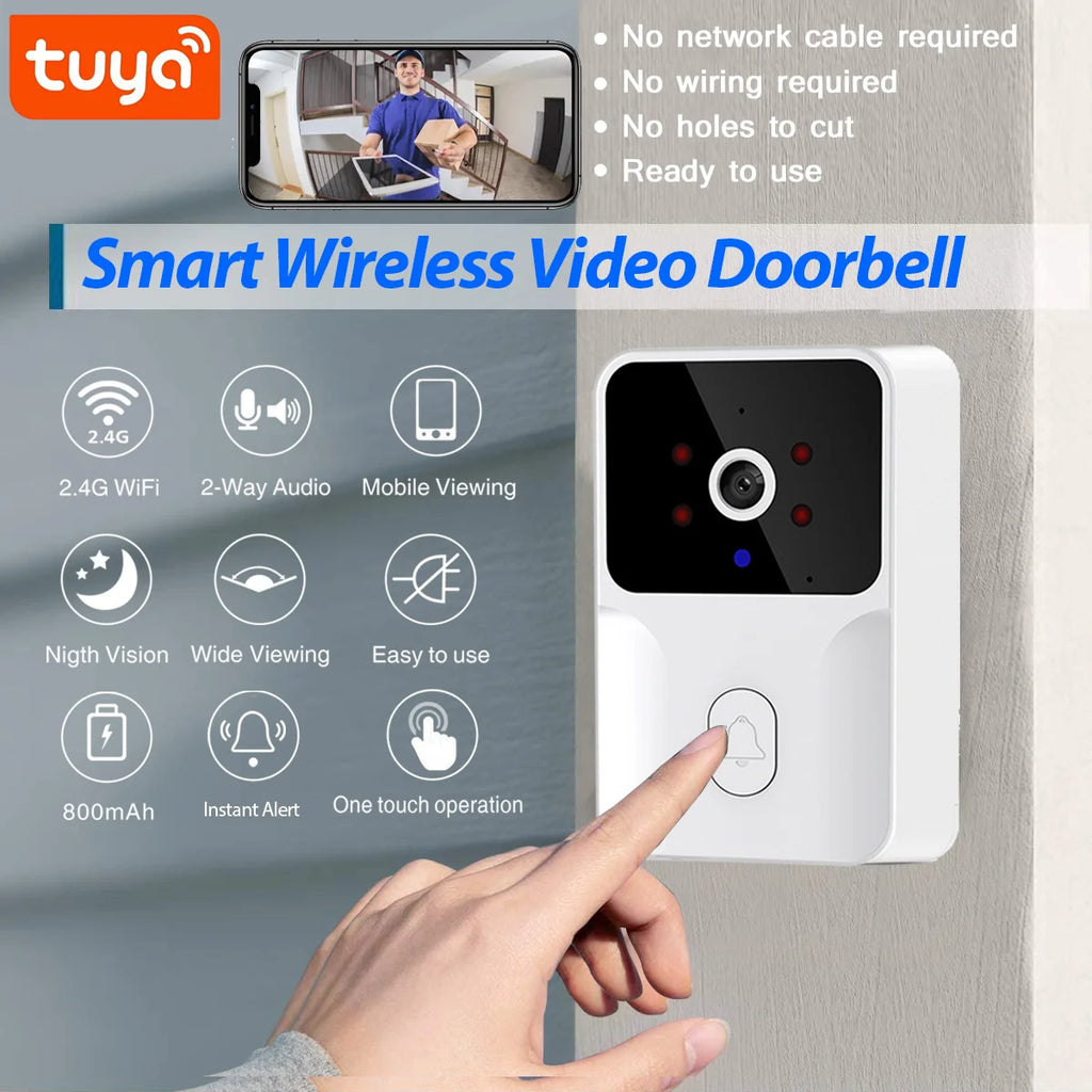 Smart Video Doorbell Camera, Night Vision, Voice Change, 2-Way Audio.