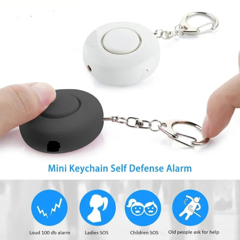 Portable Self-Defense Alert Siren Keychain With LED light.