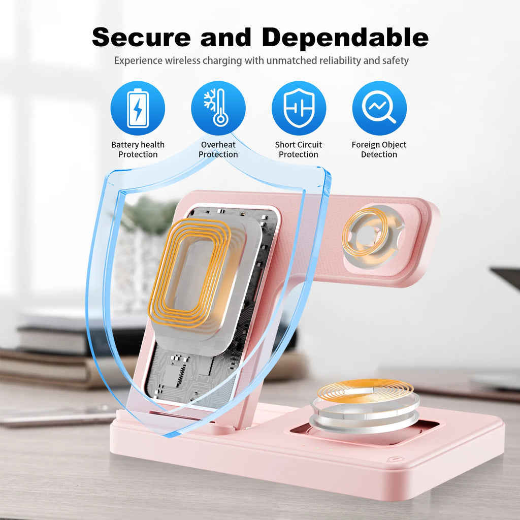 3 In 1 Fast Charging Dock Station  for iPhone, Apple Watch,  Airpods.