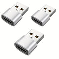 3-Pack USB to USB C Adapter, USB C Female to USB Male Super Fast Charging